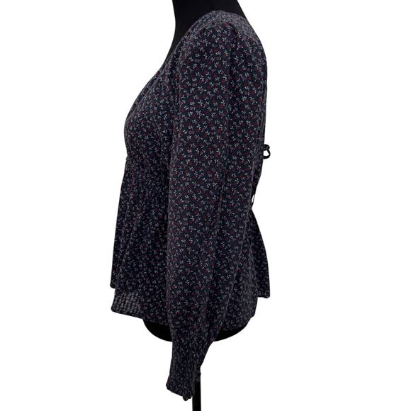 NEW MADEWELL Multicolor Campden Daisies Tie-Back Peplum Blouse Top Size M - Picture 3 of 9